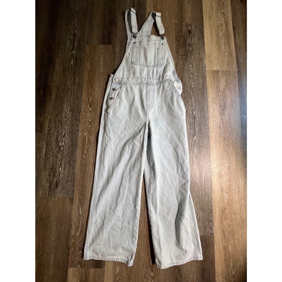 Old Navy Denim - Old Navy Baggy Wide Leg Overalls Womens Size 6 Light Wash Blue Denim Bib Relaxed